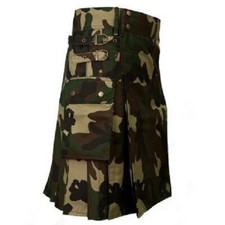 New Scottish Fashion Woodland Army Kilt Utility Camo Sports Kilts For Men