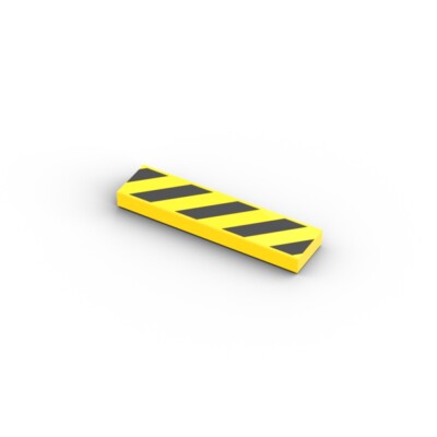 Danger Stripes (Yellow/Black)   original printed LEGO  brick tile /LT 14002