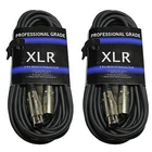 2PACK 15 ft foot high quality 20 GA GAUGE XLR MALE TO FEMALE MIC CABLE DMX CORD