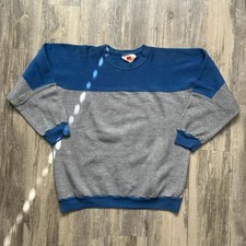 Vintage 70s Russell Athletic Grey And Blue Blank Sweatshirt Size Large