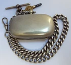 LOVELY CLEAN HEAVY ENGLISH ANTIQUE 1895 SOLID STERLING SILVER ALBERT WATCH CHAIN