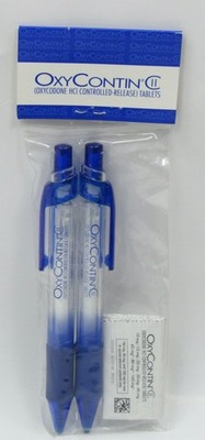2 Oxycontin CII PENS Drug Rep Pharmaceutical Advertising Sealed Original Package