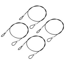 4 Pack 2Ft Safety Cable Lock Stainless Steel Security Wire Rope Black