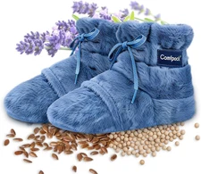 Microwavable Foot Booties for Cold Feet, Washable Foot Warmer with Moist Heat Th