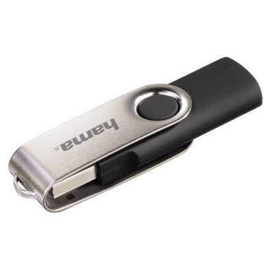 HAMA USB-Stick ''Rotate'', USB 2.0, 128 GB, 15MB/s, Schwarz/Silber #29703322