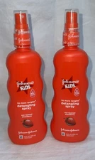 2 Johnson's Kids NO MORE TANGLES Detangling Spray Sun Ripened Strawberry 10 Oz