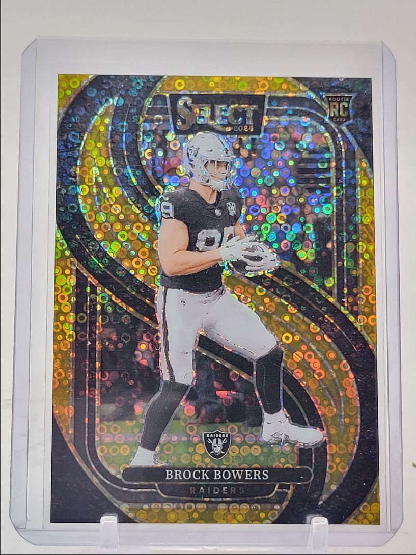 BROCK BOWERS 2024 SELECT PREMIER LEVEL ROOKIE GOLD DISCO PRIZM RC /10 Q5997