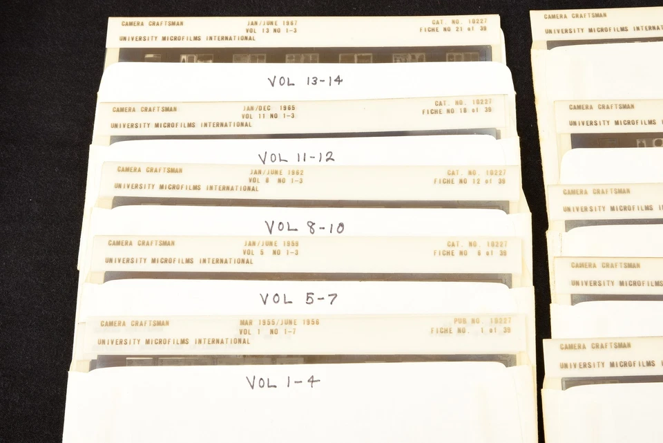 Cámara Craftsman University Microfilms 1955-1976 Microficha Original Vol 1-22 Foto 3 de 4