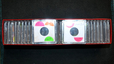 30 PLASTIC 2x2 BCW/Snap-Tite PENNY-SIZE holders in a used 2 X 2 X 9.5 box