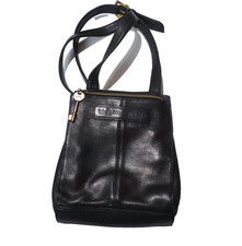 Vintage Fossil 75082 Black Leather Crossbody Handbag Purse Bag Buckle Strap
