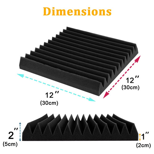 Schallschutz Studio 12er Pack, KTV Schallabsorbierende Schaumstoffplatten Schwamm Pad - Bild 4 von 12