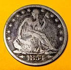 1854 Arrows Seated Liberty Silver Half Dollar 50¢, Fine