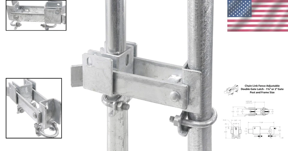 Galvanized Steel Double Gate Latch - Ideal for Commercial Swing Gates - Image 2 of 4