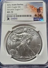 2021 7K Metals U.S. State Series American Silver Eagle NGC MS70 - South Dakota