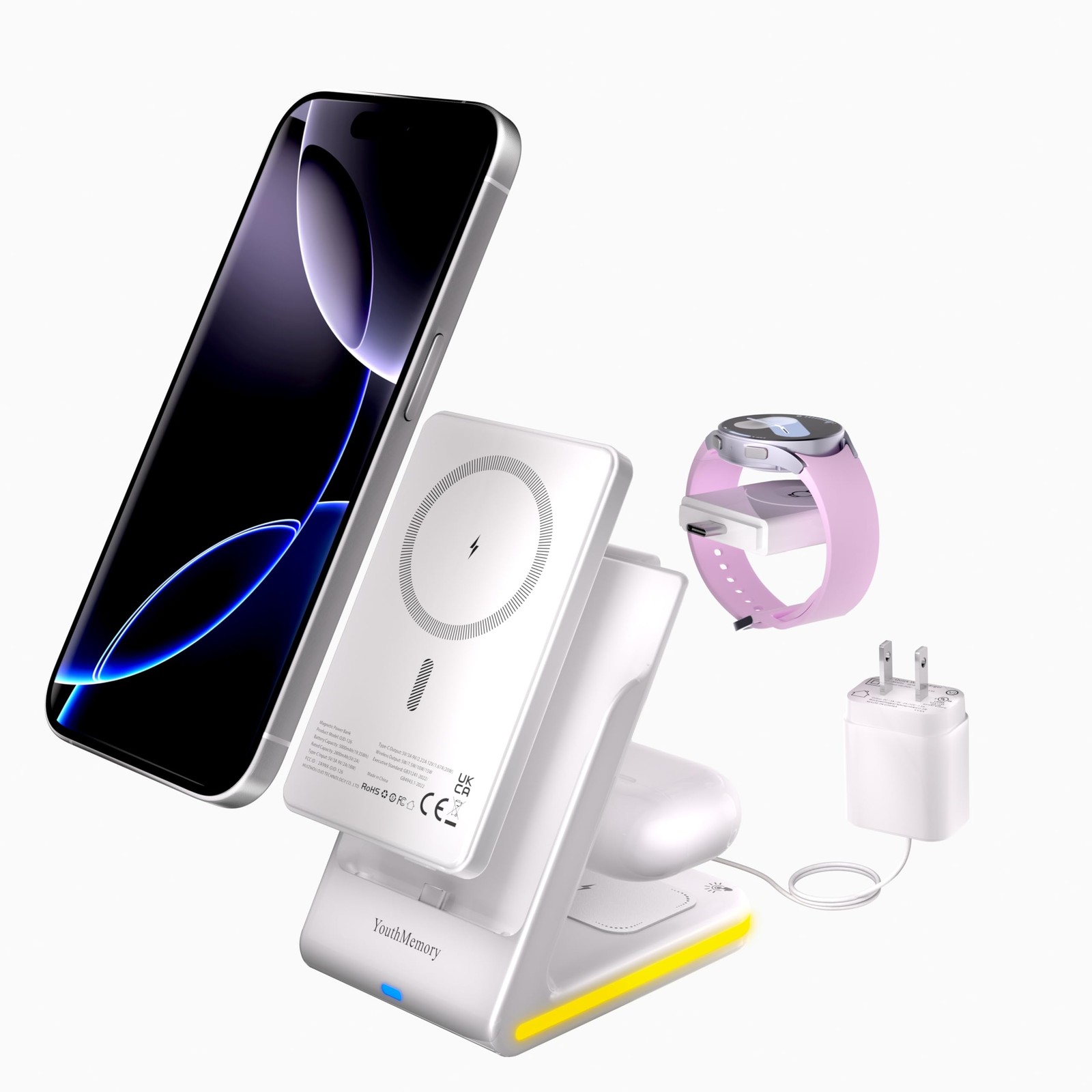 5-in-1 Magnetic Wireless Charging Stand with Portable Power Bank-image