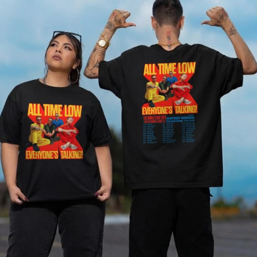 All Time Low Tour 2026 T-Shirt, Vintage Pop Punk Band Tee, Concert Shirt, Unisex