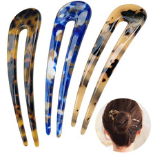 HYFEEL French Hair Forks Tortoise Shell U Shape Updo Hair Pins Clips for Thin Th