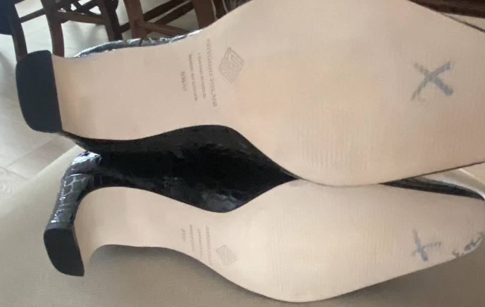 Botas de vestir Antonio Melani charol serpiente altas anchas pantorrilla talla 8,5 M nuevas con etiquetas Foto 2 de 4