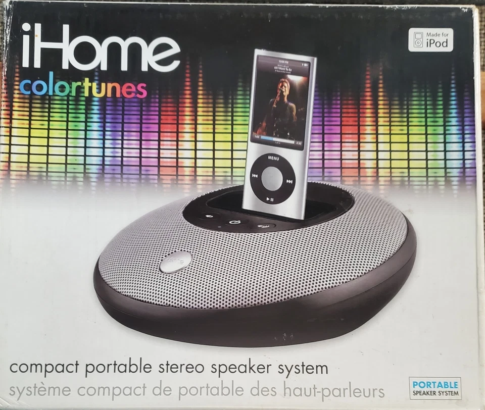 Портативная док-станция для динамика iHome iH170 для iPod 30-контактный разъем аккумулятор/переменный ток протестирована - Изображение 2 из 4