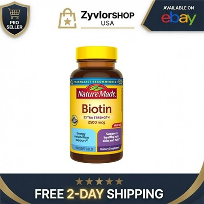 Nature Made Biotin 2500 mcg Extra Strength 150 Softgels