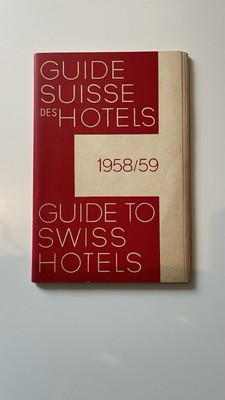 1958/59 Guide to Swiss Hotels Swissair Rooms Meals Climatic Resorts