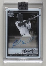 2021 Topps Clearly Authentic Black & White 24/70 Eloy Jimenez Auto 0f5t