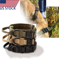 Tactical Dog Collar w/ Handle Leash Heavy Duty Military Service Canine Training