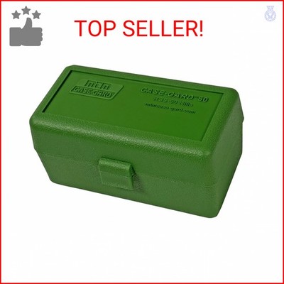 MTM 50 Round Flip-Top Rifle Ammo Box .22-250 to 7.62 X 39, Green