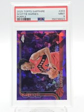 SCOTTIE BARNES 2025-26 TOPPS CHROME SAPPHIRE PURPLE /75 #203 PSA 9 Q5997