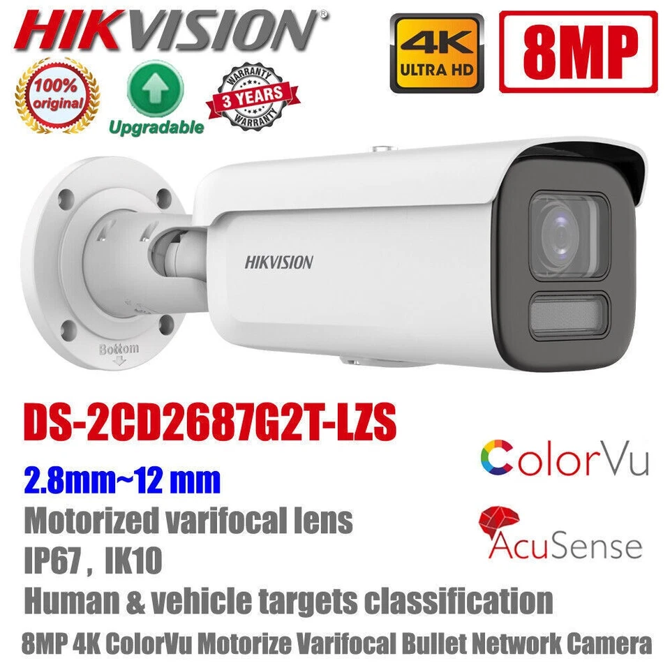 Hikvision 4K 8MP DS-2CD2687G2T-LZS ColorVu Varifocal Motorized Lens PoE Camera - Image 2 of 4