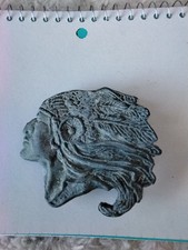 Vintage Native American Indian Chief Head Profile Brass Belt Buckle