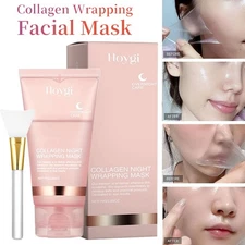 Collagen Night Wrapping Mask,Overnight Peel Off Elasticity Hydration Facial Mask