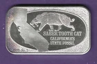 SABER TOOTH CAT  .999 SILVER ART BAR