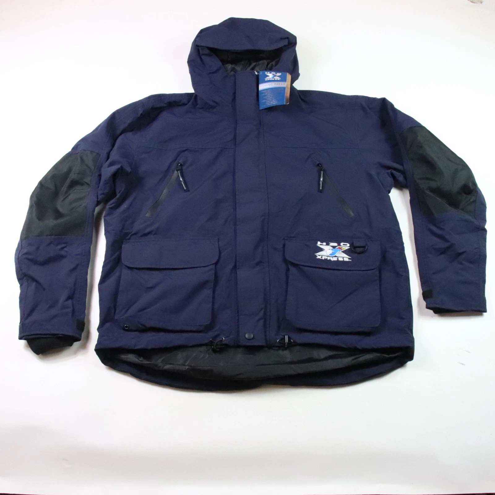 H2O Express Rain Gear Jacket Mens Size Large Lined Waterproof Fishing Parka