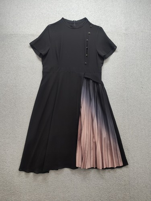 #ad #ad GYALWANA Women Dress XXL Black Pink Back Zip Button Details Short Sleeve Party $38.24