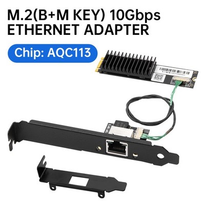 10Gbps AQC113 M.2 B+M Key LAN Network Card RJ45 10Gb Ethernet Adapter Desktop PC