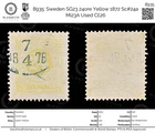 8935: Sweden SG23 24ore Yellow 1872 Sc#24a Mi23A Used C£26