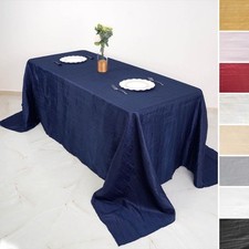 90x132-Inch Crinkle Accordion TAFFETA RECTANGULAR TABLECLOTH Party Decorations