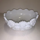 Vintage Westmoreland Old Quilt Milk Glass Bowl 7.5"
