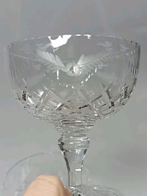 Edinburgh Kristall Paar Champagner Coupes Farnschliff Glas Vintage
