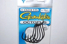 gamakatsu octopus hook size 5/0 # 02415  6 hooks per pack  versatile