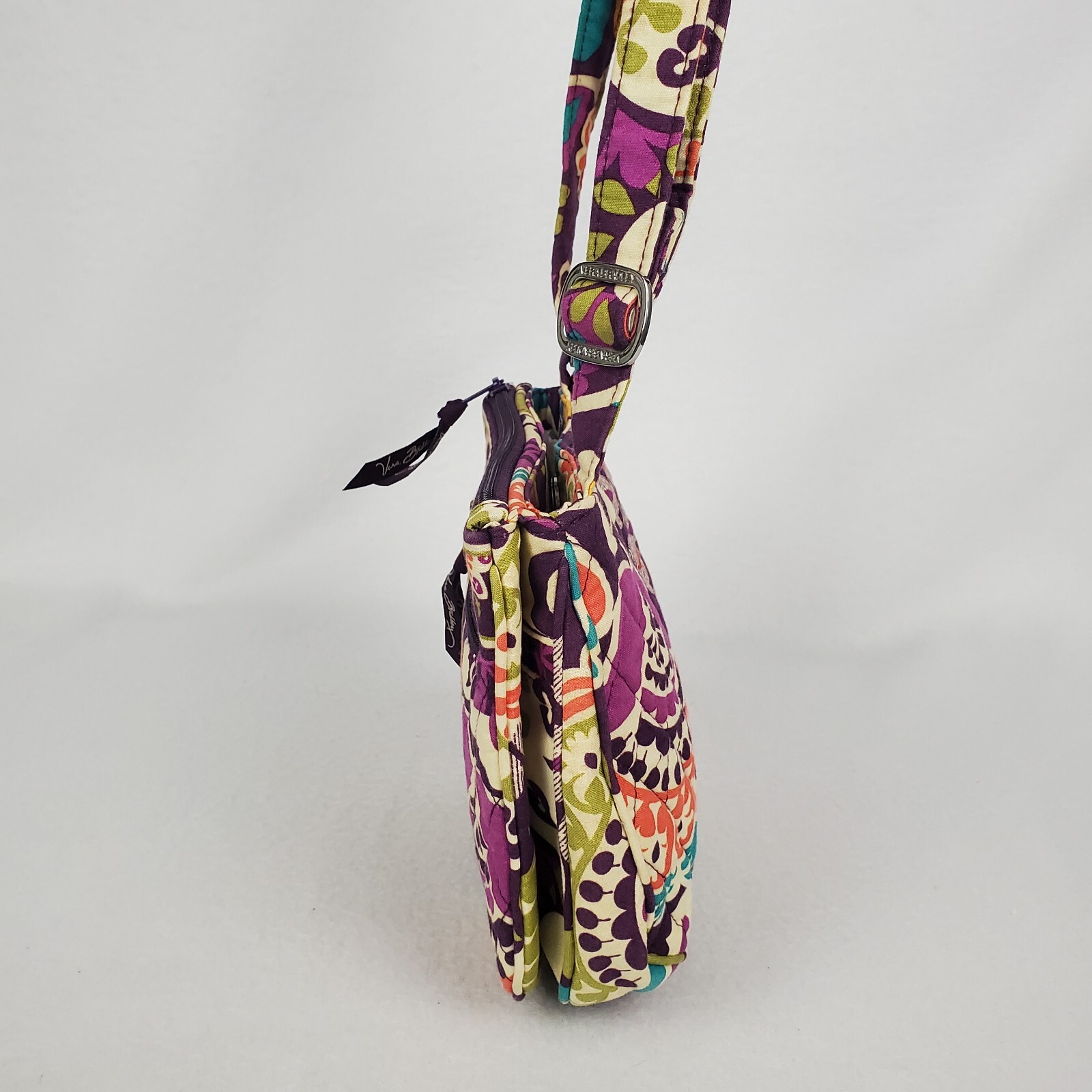 Vera Bradley Plum Crazy Fold Over Flap Crossbody Shoulder Bag Purse