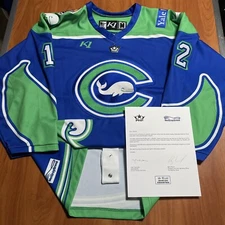 Game Worn Allie Munroe 2021-22 Connecticut Whale PHF Hockey Jersey Used Blue M