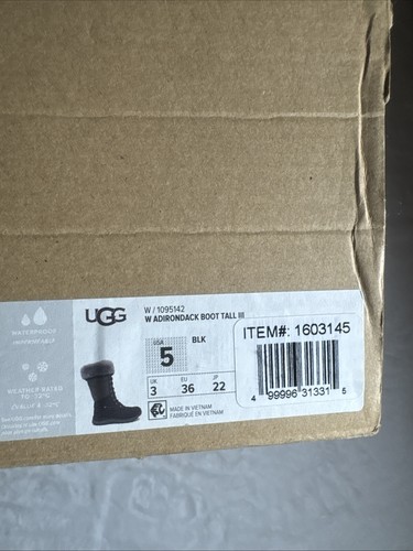 UGG Adirondack III Tall Women's Waterproof Cold Weather Snow Boot Black Size 5 - Picture 11 of 11