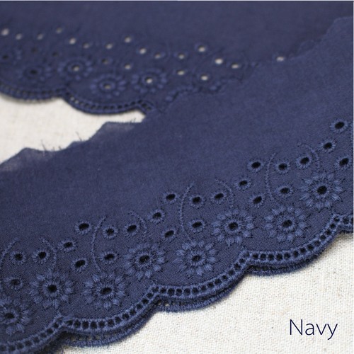 14Yds Wild Flower Broderie Anglaise Cotton Eyelet Lace Trim 2.8"(7cm) YH865 - Picture 7 of 9