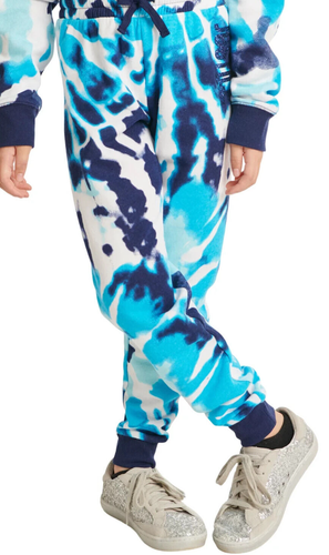 NWT - Justice Girls Everyday Fleece Tie Dye Jogger Turquoise Spiral Tie -Size 10 - Picture 8 of 8