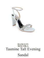 NEW Badgley Mischka Tasmine Tall Evening Sandals Wedding Baby Blue 245.00