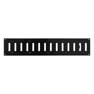 Lüftungsgitter aus schwarzem Metall / 500 mm x 100 mm / mit Rolladen-Flachlamellenkanalabdeckung