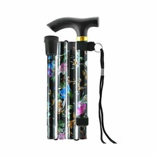 Walking Stick with floral Adjustable Lightweight Aluminium Folding Walking Stick