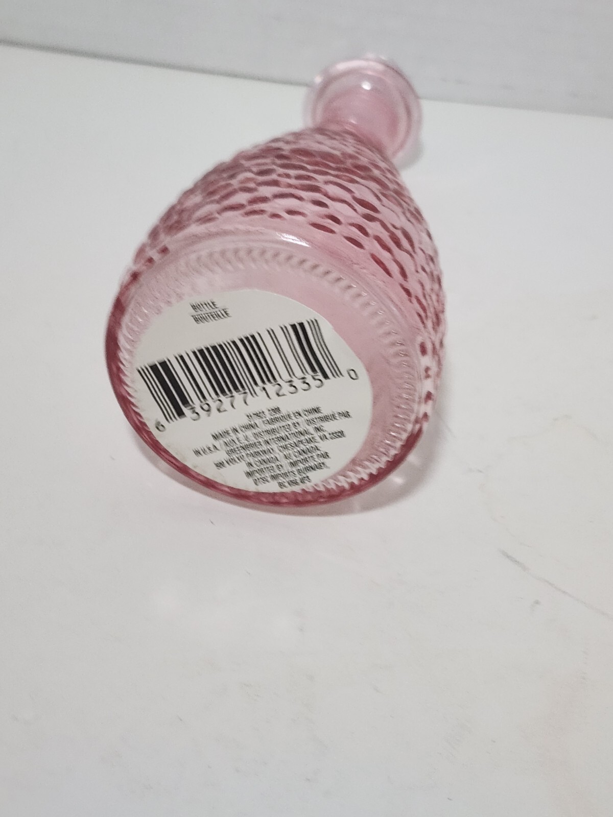 Pink Decorative Glass Bottle with Stopper  New